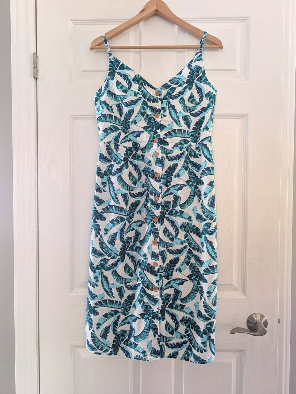 New Joe Fresh linen blend sundress leaf print size small